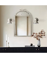 LuxenHome Ribbon Resin Frame Arch Rectangle Accent Wall Mirror