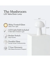 Mushroom Frosted Glass Led Table Lamp Bundle (13")