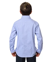 Tailorbyrd Big Boys Signature Gingham Long Sleeve Shirt