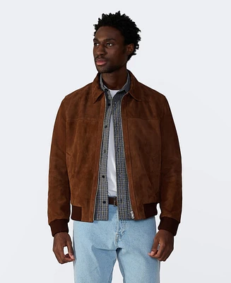 Furniq Uk Men's Men s Suede Bomber Jacket, Created for Macy