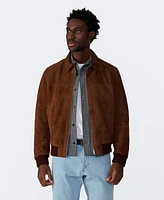 Furniq Uk Men's Men s Suede Bomber Jacket, Created for Macy