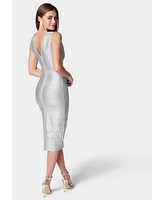 Bebe Women's Bandage Metallic Dress