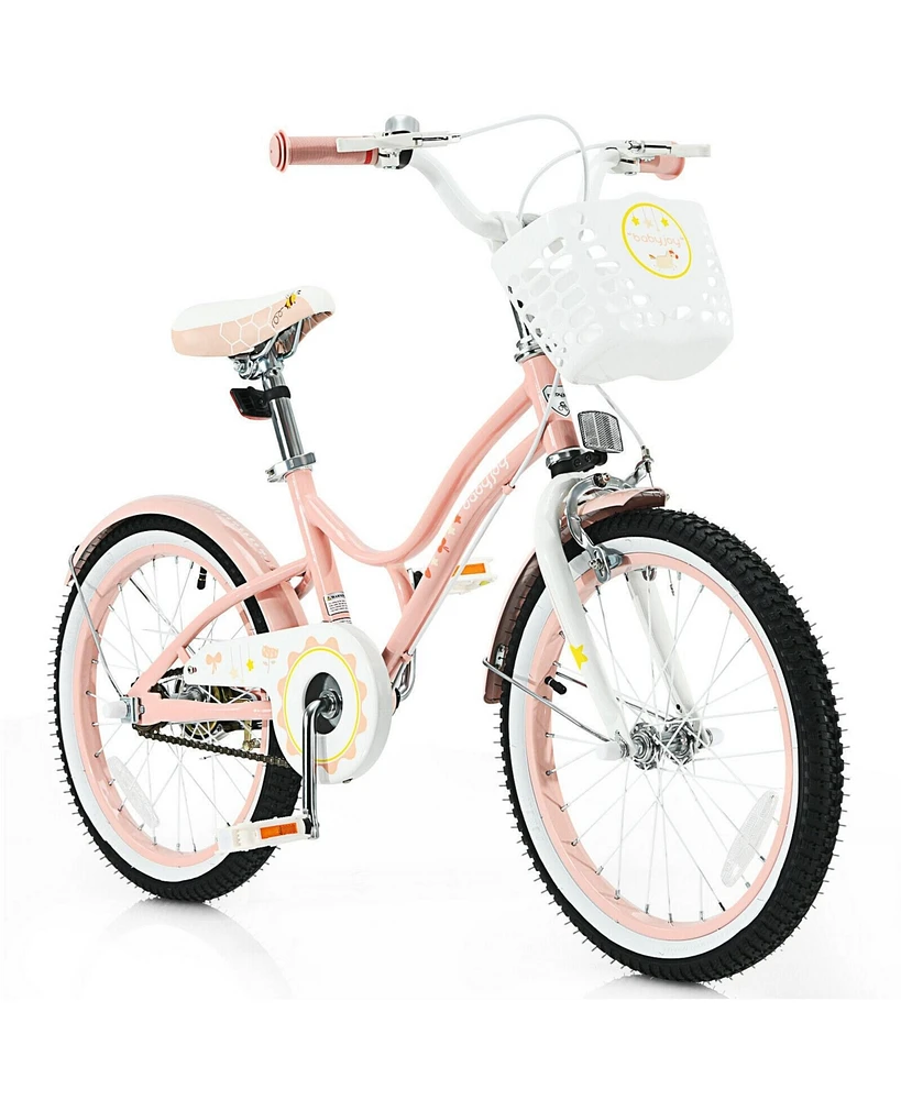 18 Inch Kids Adjustable Bike with Training Wheels