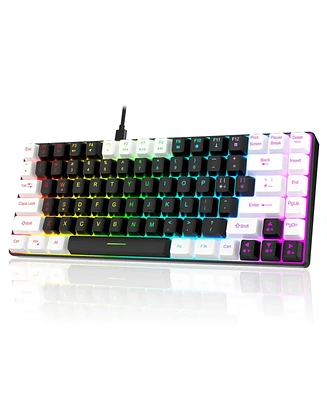 Wired Gaming Keyboard,84 key Rgb Luminescent pluggable cable keyboard character Luminescent color keyboard (Black)