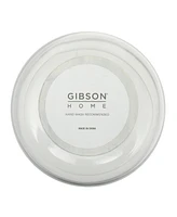 Gibson Home Wildgreens Large Glass Salad Bowl Set with Marble Base and Acacia Serving Utensils