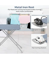 48 Inch x 13.5 Ironing Board with Iron Rest, Full Size Iron Stand with 3 Layers Extra Thick Cover