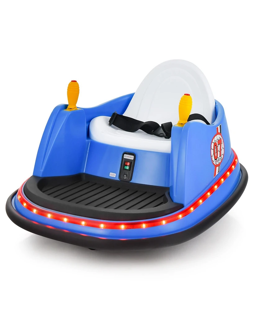 12V Electric Kids Ride On Bumper Car with Flashing Lights for Toddlers