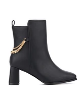Fashion To Figure Women's Maire Bootie with chain- Wide width