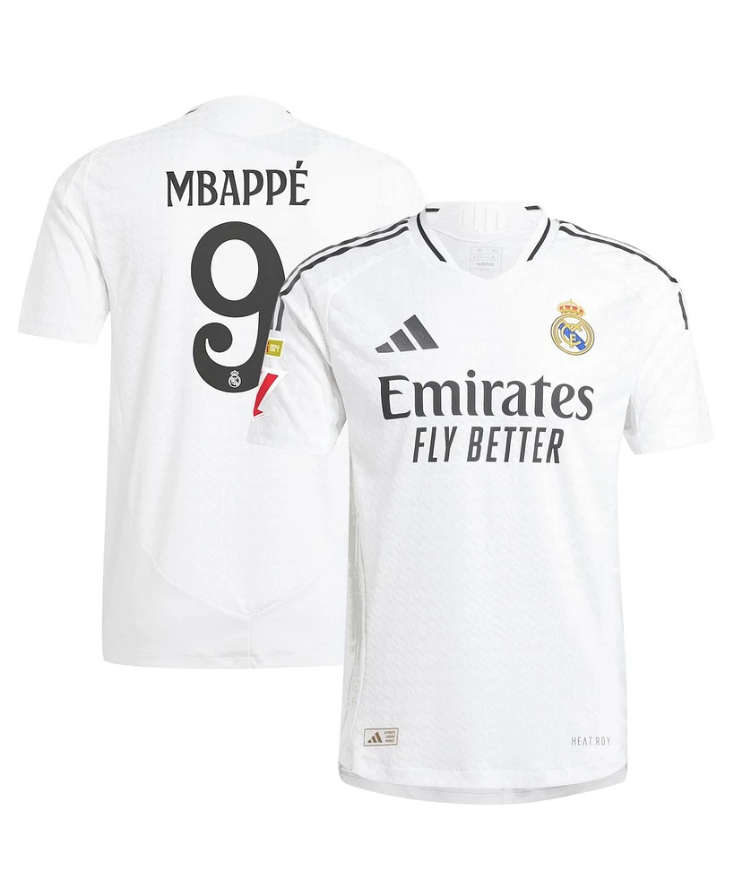 Adidas Men's Kylian Mbappe White Real Madrid 2024/25 Home Authentic Player Jersey