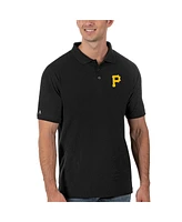 Antigua Men's Black Pittsburgh Pirates Legacy Pique Polo Shirt
