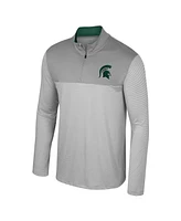 Colosseum Men's Gray Michigan State Spartans Tuck Quarter-Zip Top