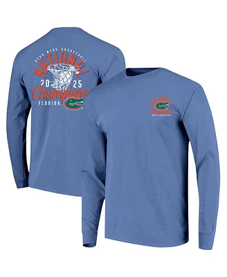 Image One Men's Blue Florida Gators 2025 Ncaa Basketball National Champions Distressed Net Long Sleeve T-Shirt