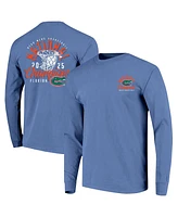 Image One Men's Blue Florida Gators 2025 Ncaa Basketball National Champions Distressed Net Long Sleeve T-Shirt