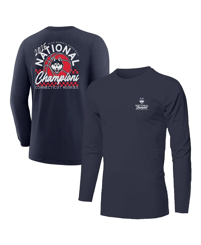 Image One Big Boys and Girls Navy UConn Huskies 2025 Ncaa Women's Basketball National Champions Fine Jersey Long Sleeve T-Shirt