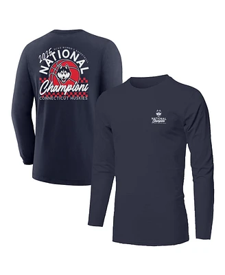 Image One Big Boys and Girls Navy UConn Huskies 2025 Ncaa Women's Basketball National Champions Fine Jersey Long Sleeve T-Shirt