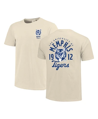 Image One Men's Cream Memphis Tigers Comfort Colors Mascot Overlay T-Shirt
