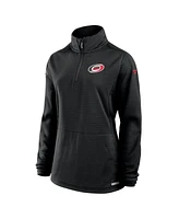 Fanatics Women's Black Carolina Hurricanes Authentic Pro Rink Lightweight Quarter-Zip Pullover Sweatshirt