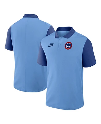 Nike Men's Light Blue/Royal Chicago Cubs Cooperstown Collection Color Block Victory Performance Polo Shirt