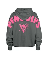 '47 Brand Women's Gray Pittsburgh Penguins Bright Side Venice Cropped Pullover Hoodie