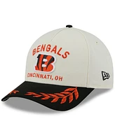 New Era Men's Cream/Black Cincinnati Bengals 2025 Nfl Draft 9FORTY A-Frame M-Crown Adjustable Hat