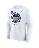 Fanatics Men's Alexander Ovechkin White Washington Capitals Nhl All-Time Leading Goal Scorer GR8 Caricature Fleece Pullover Sweatshirt