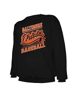 Stitches Men's Black Baltimore Orioles Lightweight Crew Sweatshirt