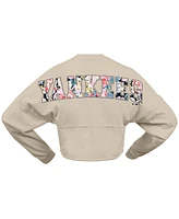 Fanatics Women's Cream New York Yankees Floral Preppy Cropped Long Sleeve T-Shirt