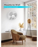 Black+Decker 16" Wall Fan with Remote Control, Oscillating Fan with 3 Speed Settings and Shut Off Fan Timer, Wall Mount Fan with Adjustable Tilt