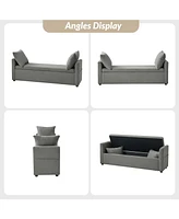 Gema Modern Storage Bench with Two Pillows and Pocket