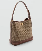 Mango Women's Printed Logo Shopper Bag