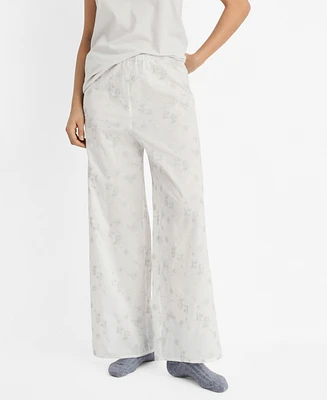 Mango Women's Embroidered Pajama Pants