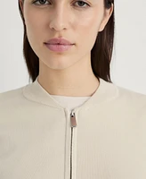 Mango Women's Rib-Knit Zipper Jacket