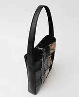 Mango Women's Combined Patchwork Leather Bag