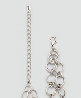 Mango Women's Metal Chain Flower Belt