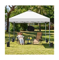 Yaheetech 12x12 Ft Pop Up Canopy with One-Push-To-Lock Setup Mechanism, Blue