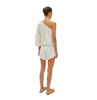 Labeca London Us Women's Capri Ecru Linen Shorts - s / ecru