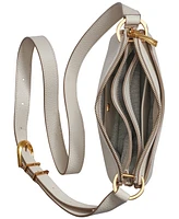 Donna Karan Glenwood Zippered Leather Crossbody with Tassel Detail