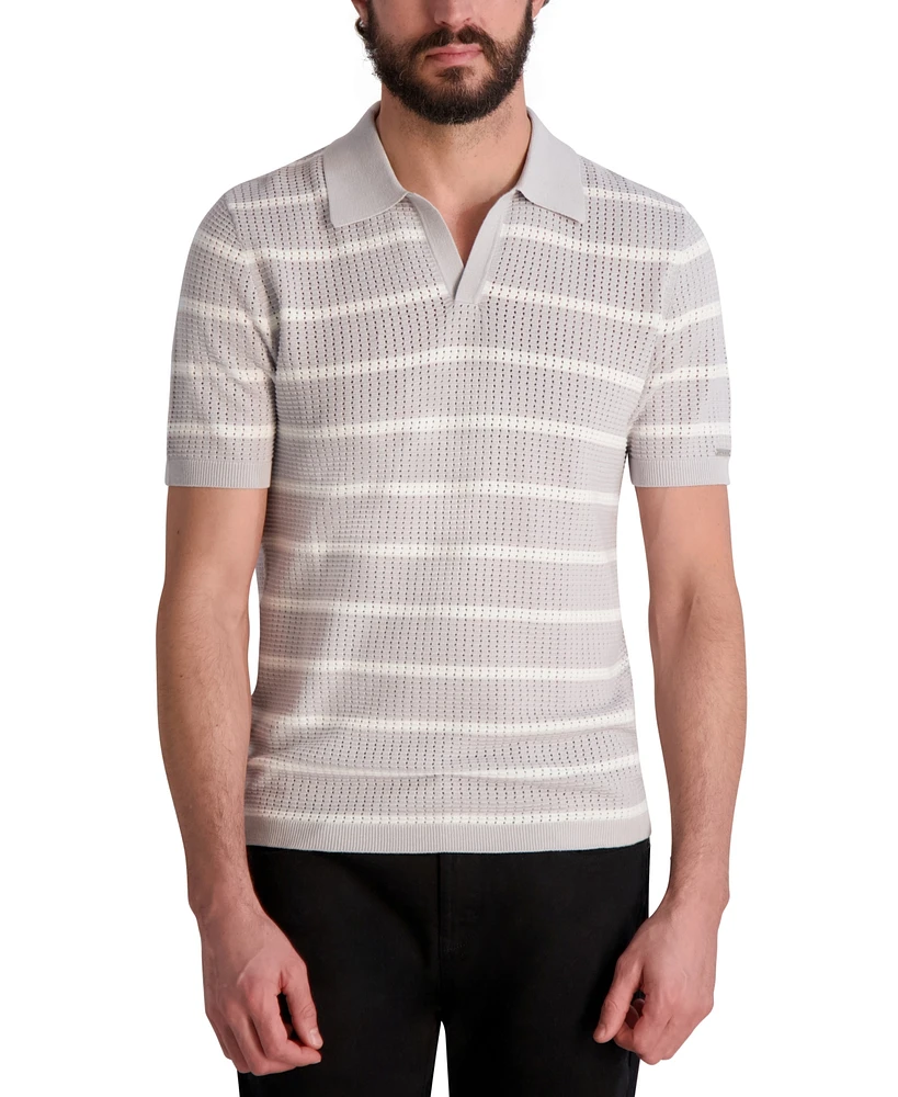 Karl Lagerfeld Paris Men's Stripe Sweater Polo
