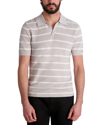 Karl Lagerfeld Paris Men's Stripe Sweater Polo