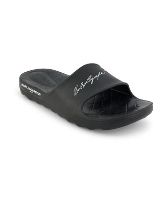Karl Lagerfeld Paris Men's Signature Logo Print Slides