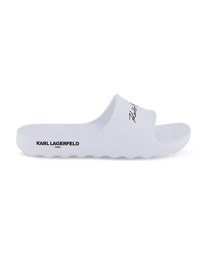 Karl Lagerfeld Paris Men's Signature Logo Print Slides
