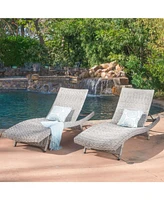 Premium Grey Rattan Chaise Lounge: Stylish Summertime Comfort