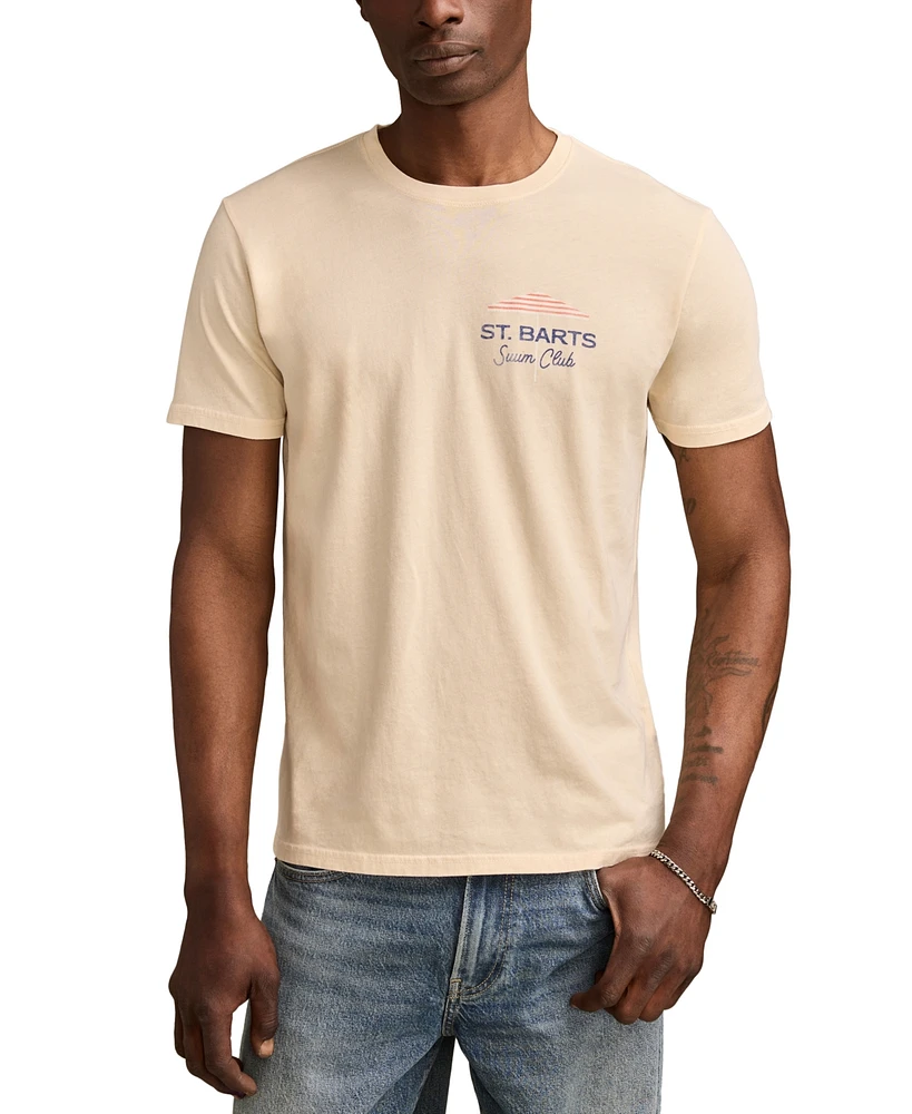 Lucky Brand Men's St. Barts Swim Club Short Sleeve Crewneck Graphic T-Shirt