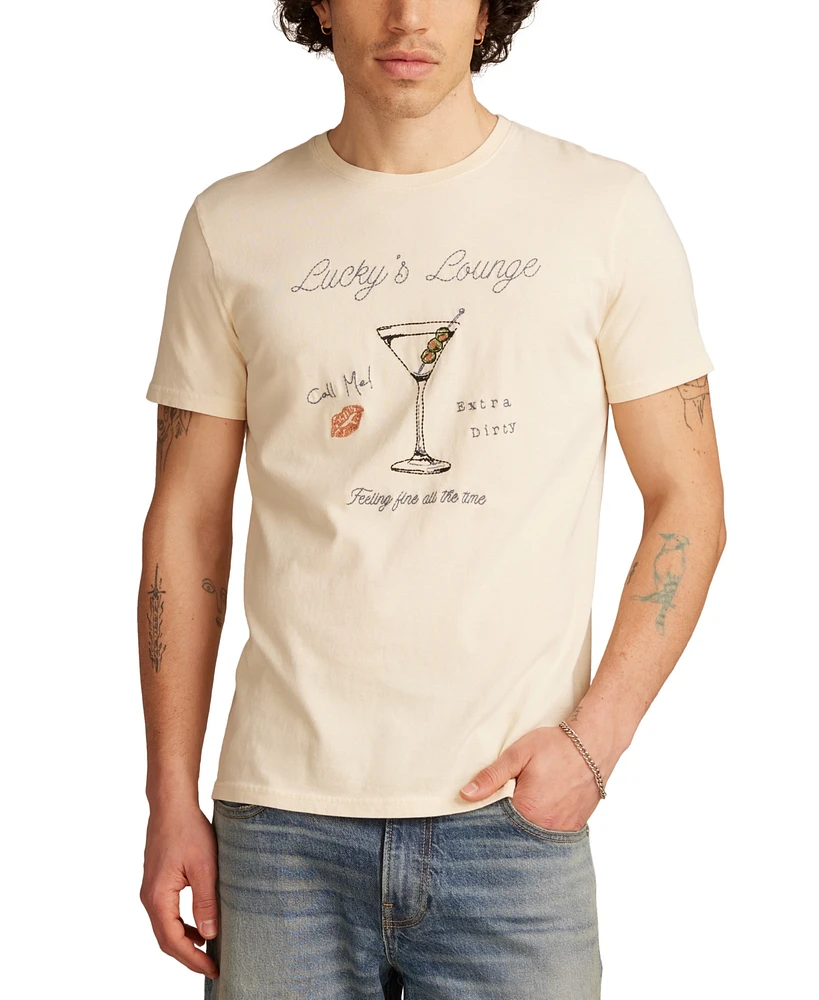 Lucky Brand Men's Cocktail Short Sleeve Crewneck Graphic T-Shirt