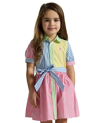 Polo Ralph Lauren Toddler and Little Girls Striped Cotton Fun Shirtdress