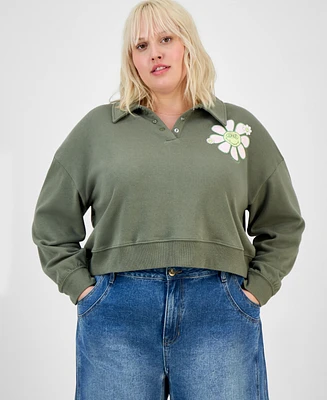 Grayson Threads, The Label Trendy Plus Collared Sweatshirt
