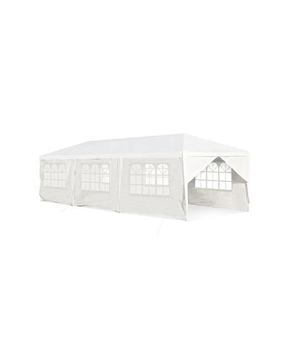10 x 30 Feet Outdoor Canopy Tent with 6 Removable Sidewalls and 2 Doorways