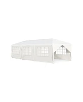 10 x 30 Feet Outdoor Canopy Tent with 6 Removable Sidewalls and 2 Doorways
