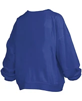 Pressbox Women's Royal Florida Gators 2025 Ncaa Men's Basketball National Champions Barkley Janice Oversized Fleece Pullover Sweatshirt