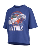 Pressbox Women's Royal Florida Gators 2025 Ncaa Men's Basketball National Champions World Ball Motley Crew Oversized Slub T-Shirt